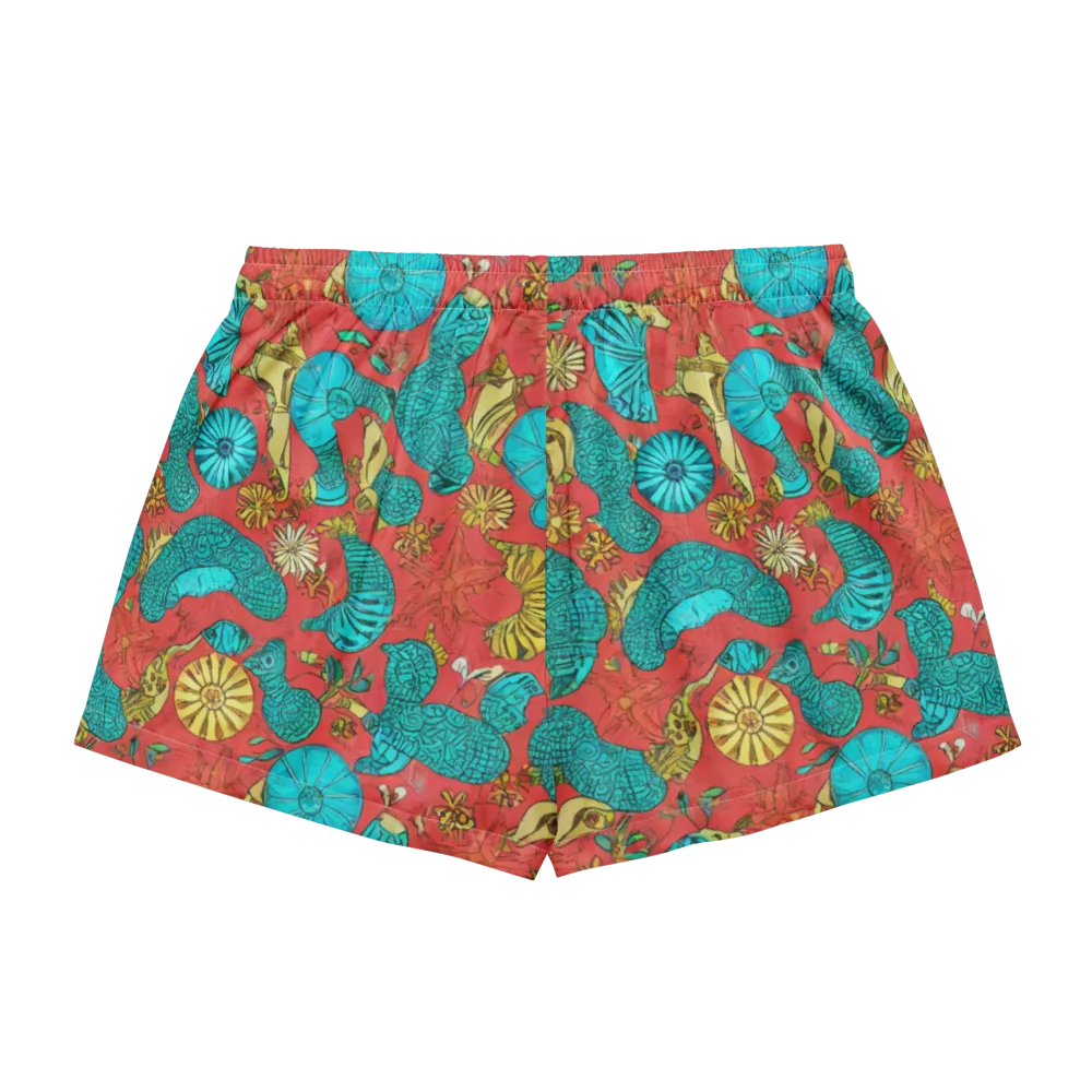 Coral Garden Rhapsody on Women's Pajama Shorts — Back