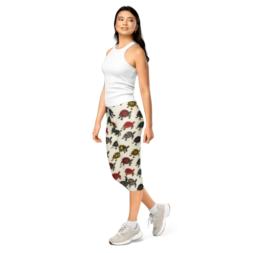 Painted Tortoises on a Capri Leggings