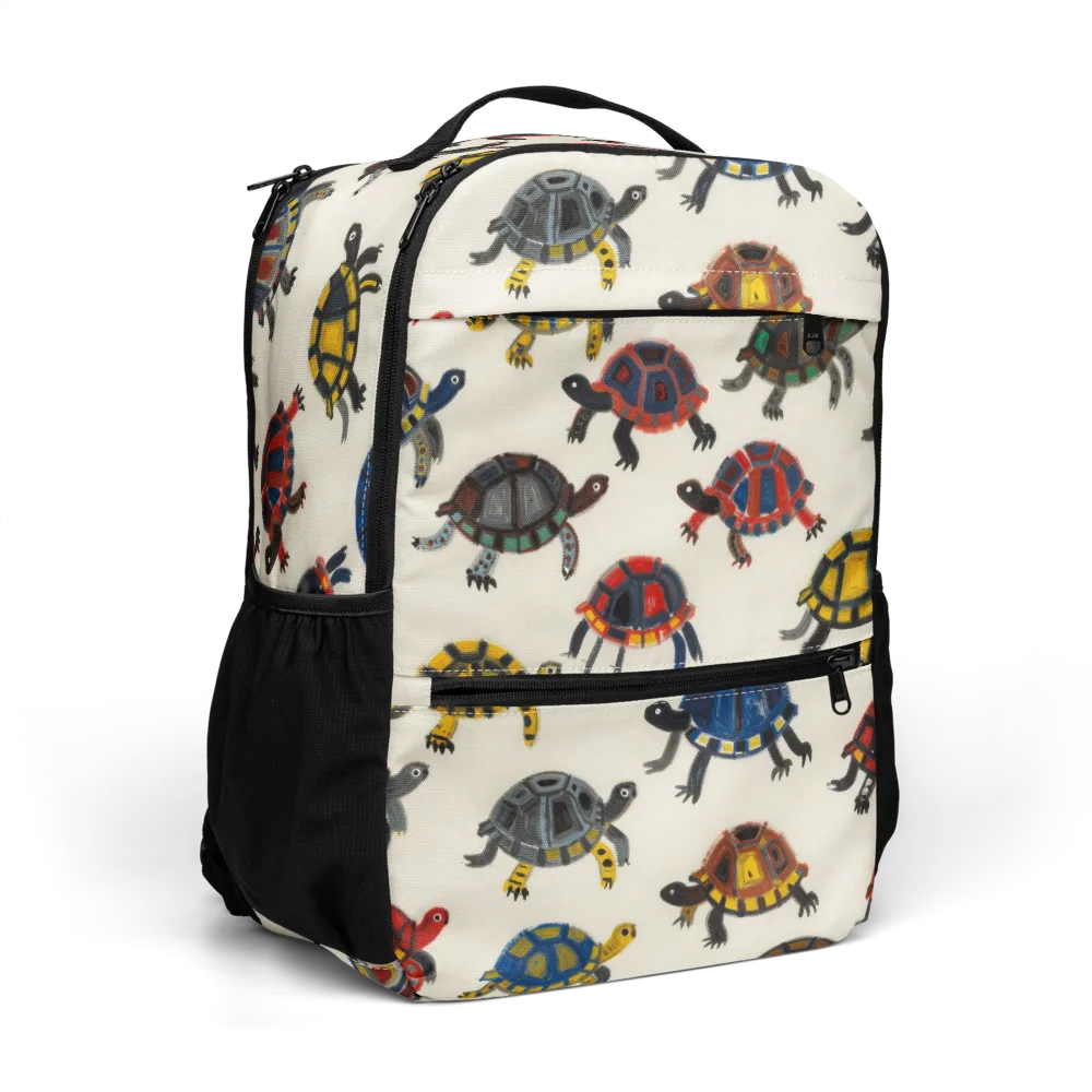 Painted Tortoises on Utility Backpack — Right Front