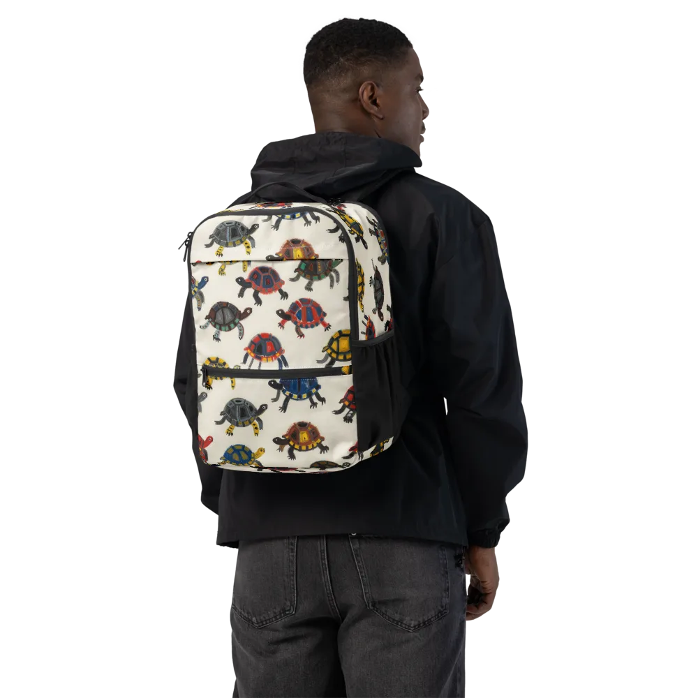Painted Tortoises on Utility Backpack — Back