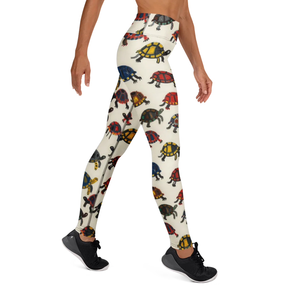 Painted Tortoises on Yoga Leggings — Right