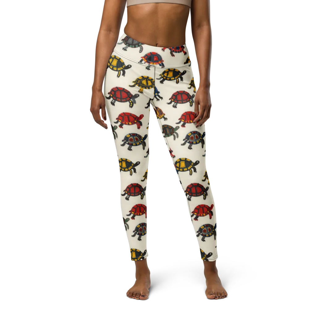 Painted Tortoises on Yoga Leggings — Front