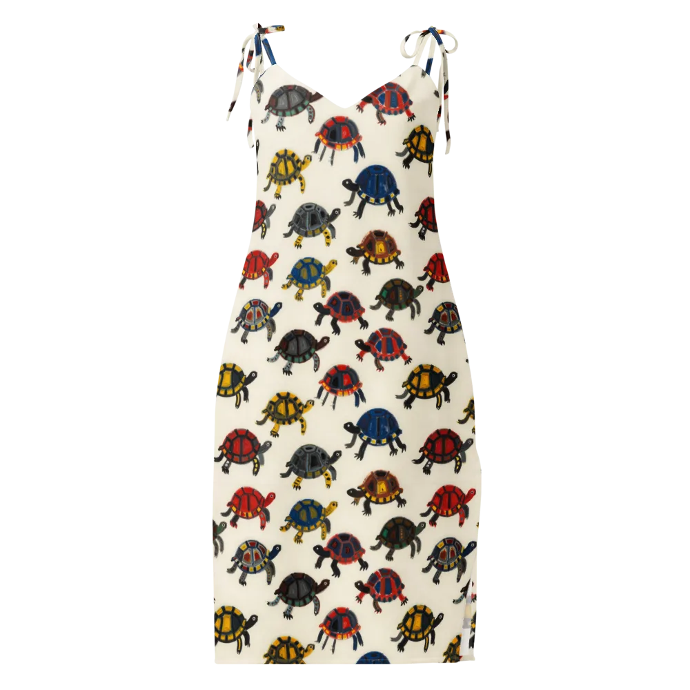 Painted Tortoises on Slip Dress — Front