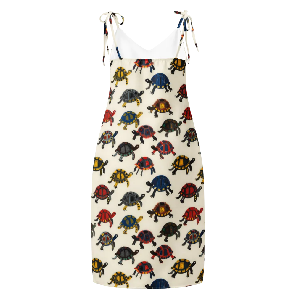 Painted Tortoises on Slip Dress — Back