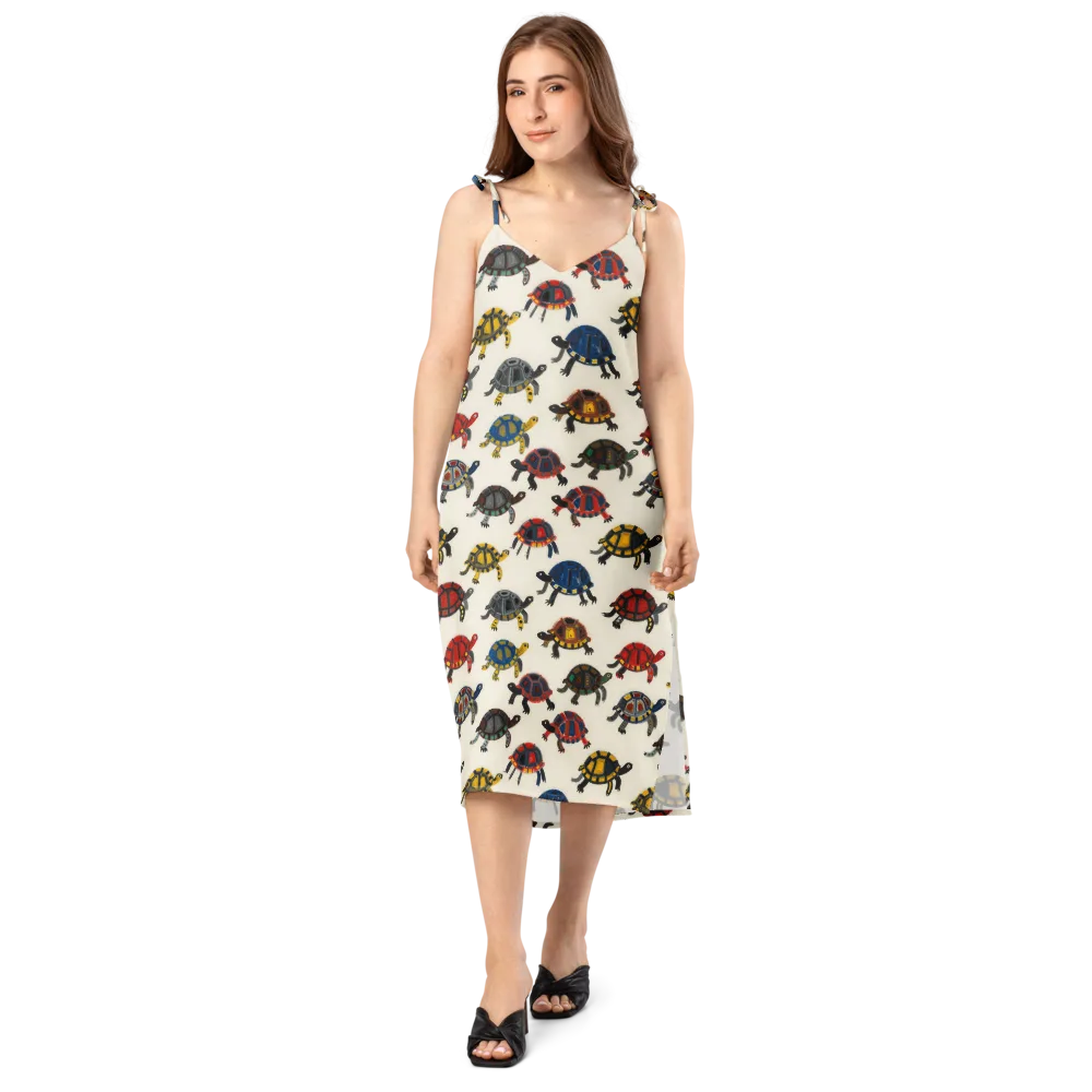 Painted Tortoises on Slip Dress — Front