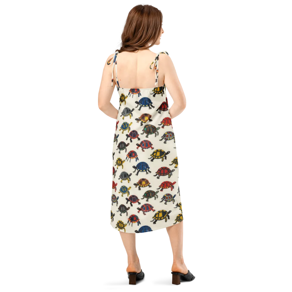 Painted Tortoises on Slip Dress — Back