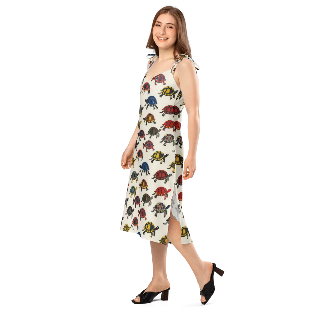 Painted Tortoises on Slip Dress — Left Front