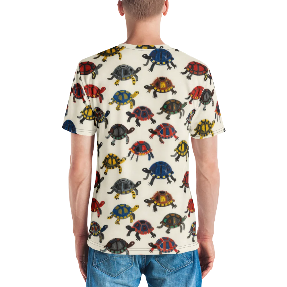 Painted Tortoises on Men's Crew Neck T-Shirt — Back