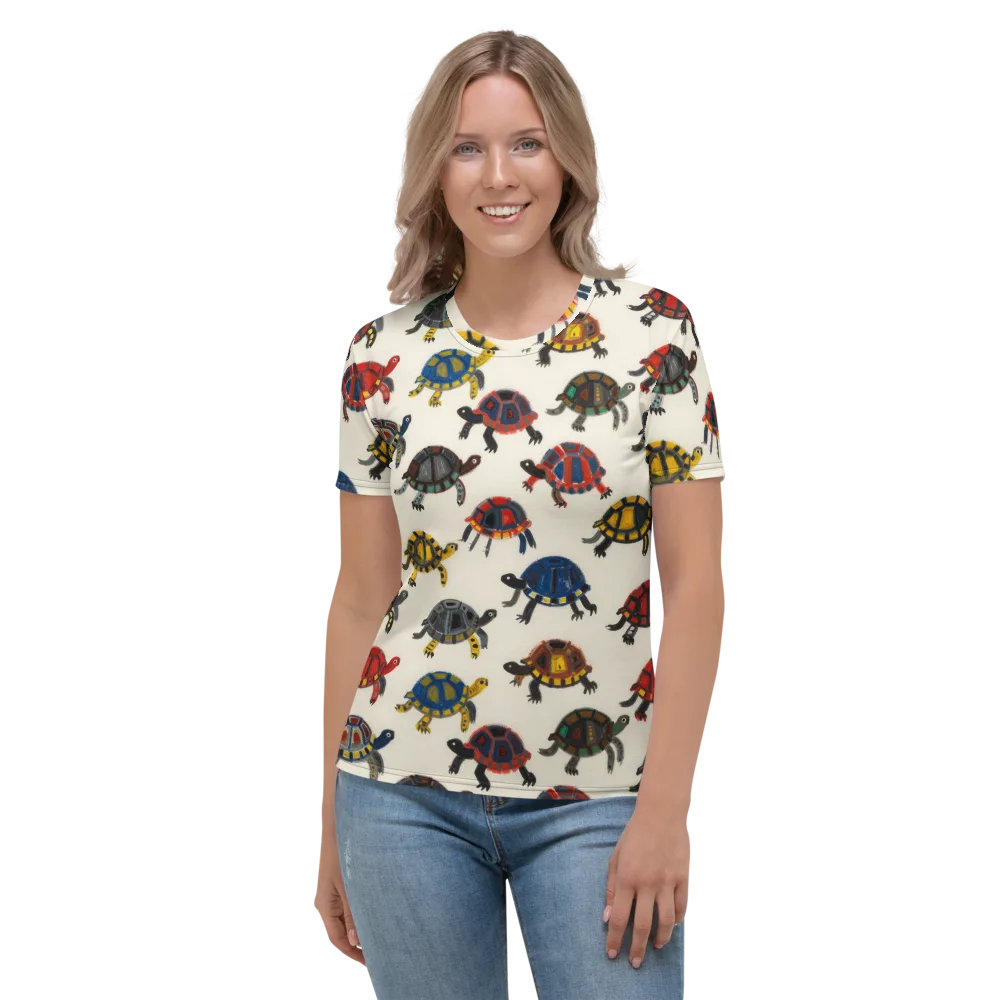 Painted Tortoises on Women's Crew Neck T-Shirt — Front
