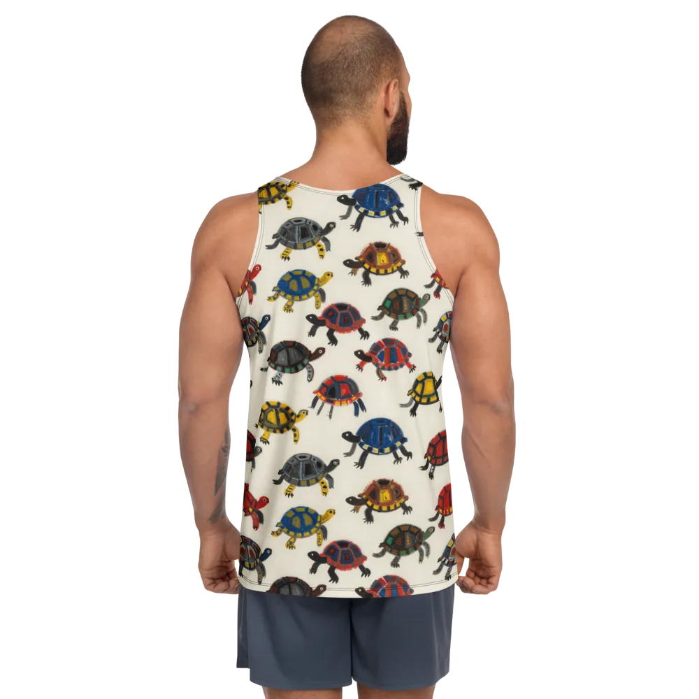 Painted Tortoises on Men's Tank Top — Back