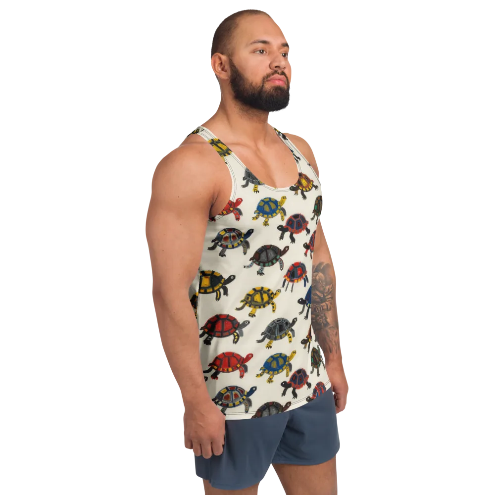 Painted Tortoises on Men's Tank Top — Right Front