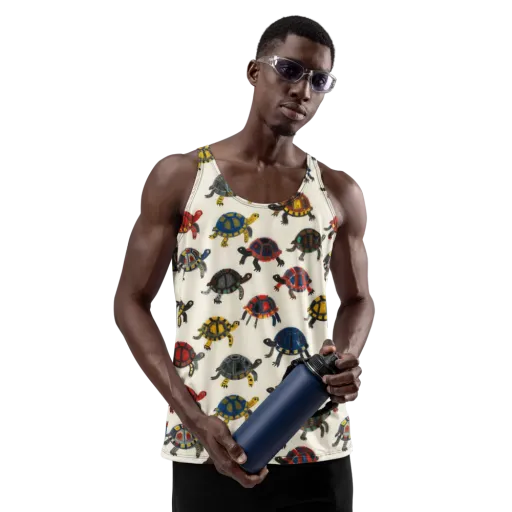 Painted Tortoises on a Men's Tank Top