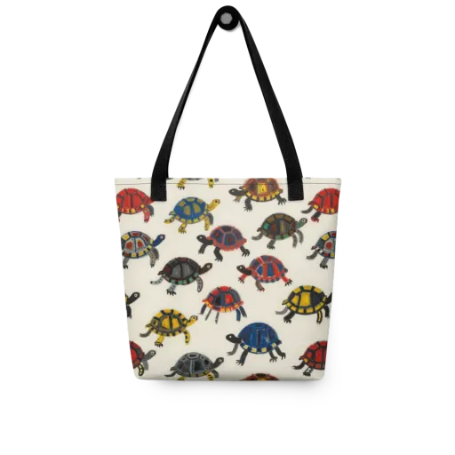 Painted Tortoises on a Tote Bag