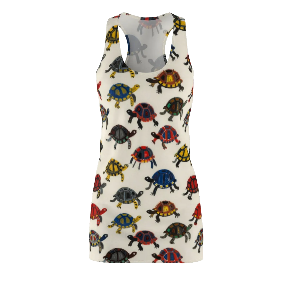 Painted Tortoises on Racerback Dress — Front