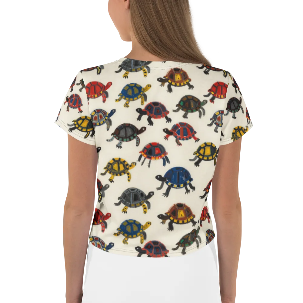 Painted Tortoises on Crop Tee — Back
