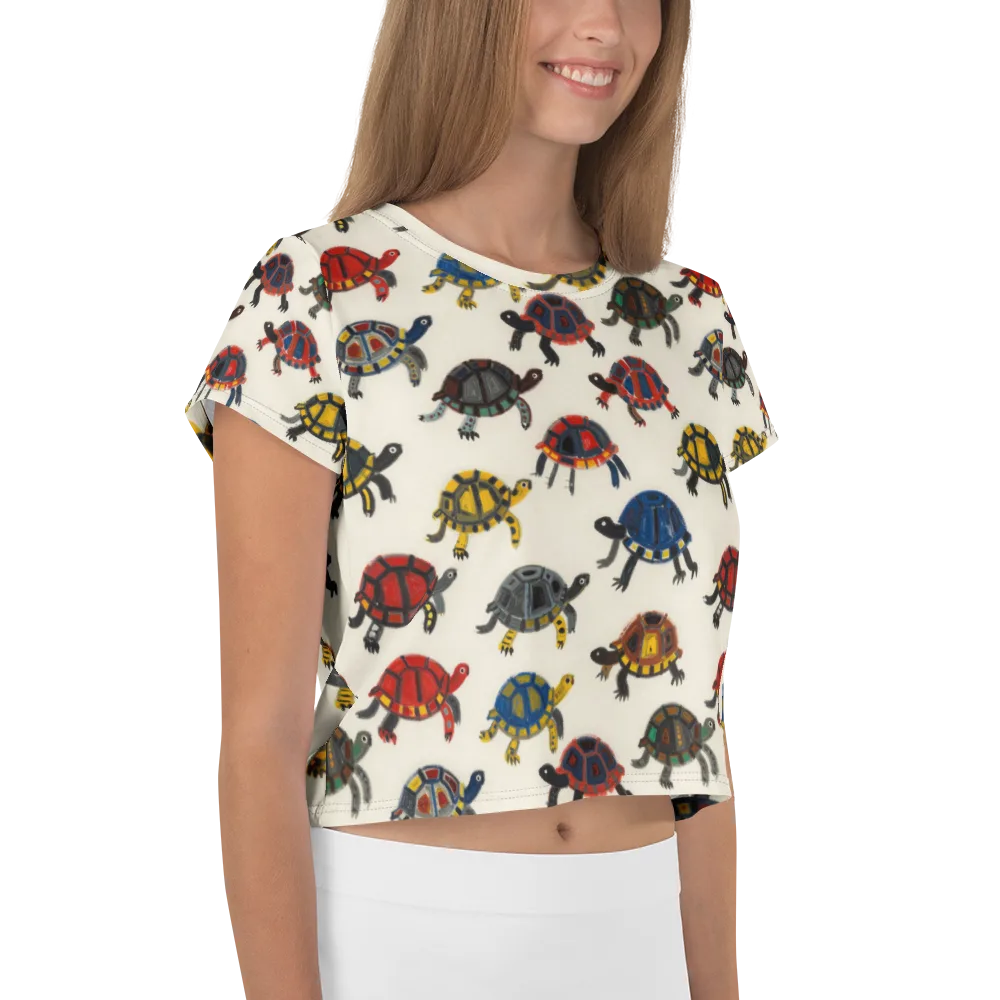 Painted Tortoises on Crop Tee — Right