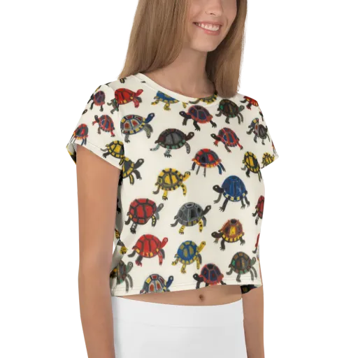 Painted Tortoises on a Crop Tee