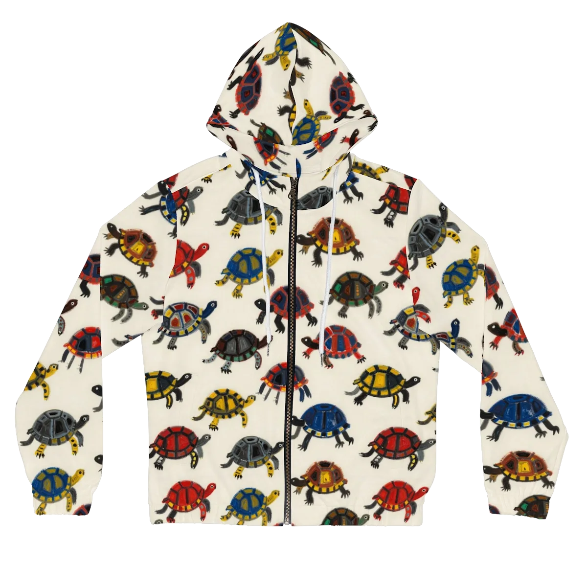Painted Tortoises on Women's Full-Zip Hoodie — Front