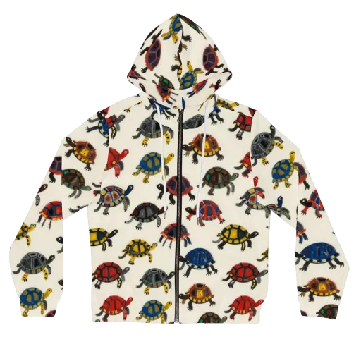 Painted Tortoises on a Women's Full-Zip Hoodie