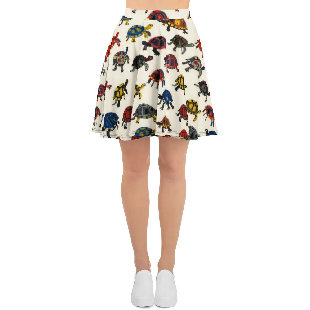 Painted Tortoises on Skater Skirt — Front