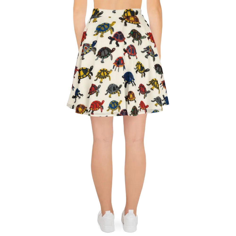 Painted Tortoises on Skater Skirt — Back