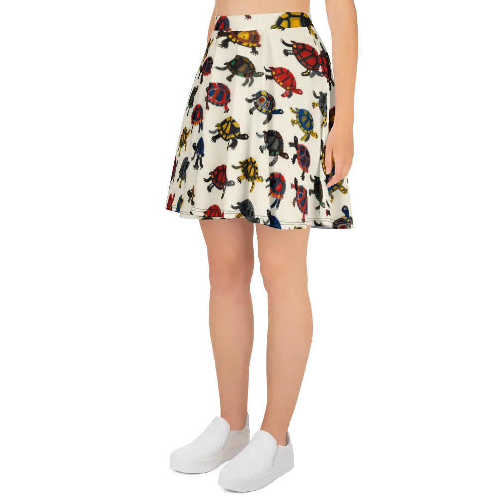 Painted Tortoises on Skater Skirt — Left