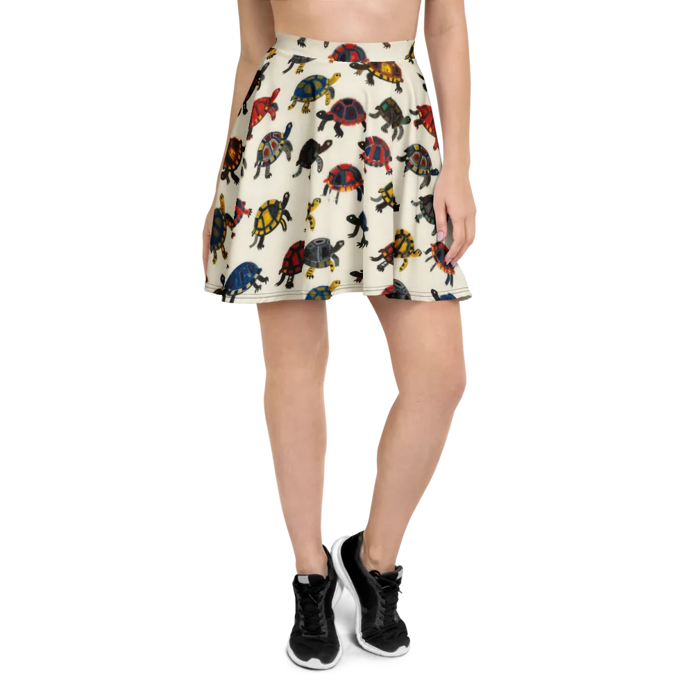 Painted Tortoises on Skater Skirt — Front