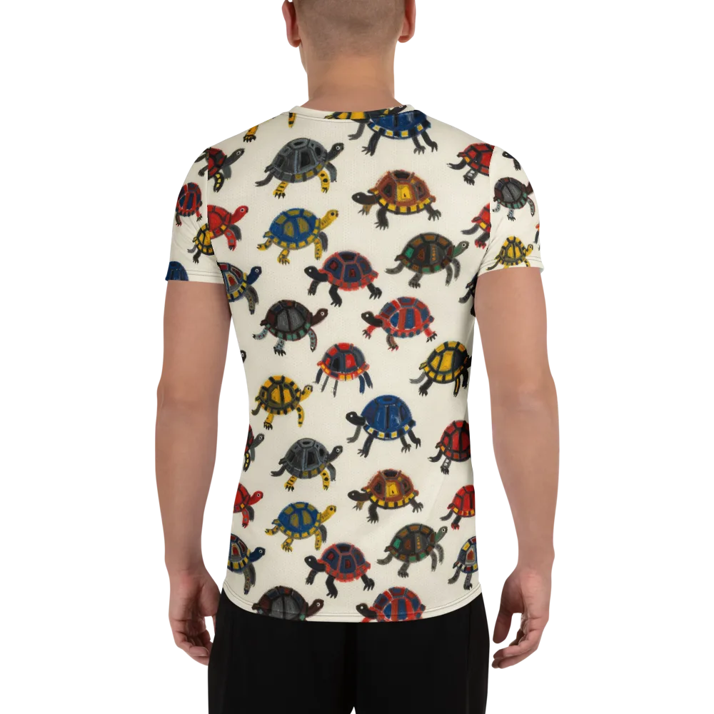 Painted Tortoises on Men's Athletic T-Shirt — Back