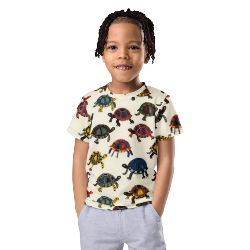 Painted Tortoises on a Kids Crew Neck T-Shirt