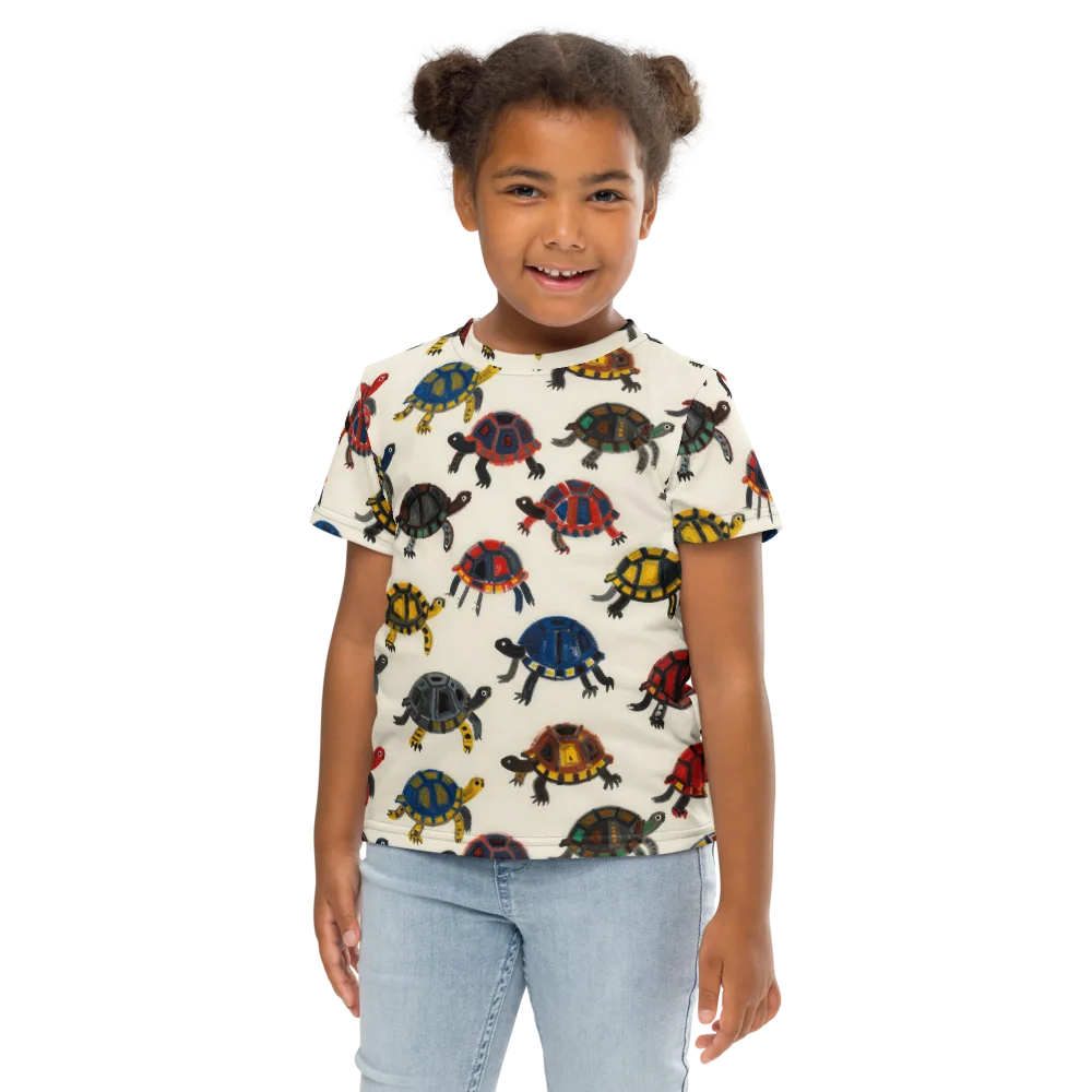 Painted Tortoises on Kids Crew Neck T-Shirt — Front