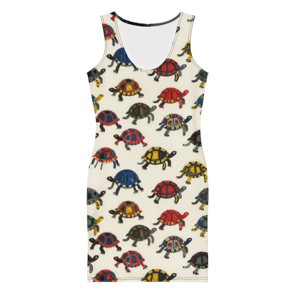 Painted Tortoises on Bodycon Dress — Front