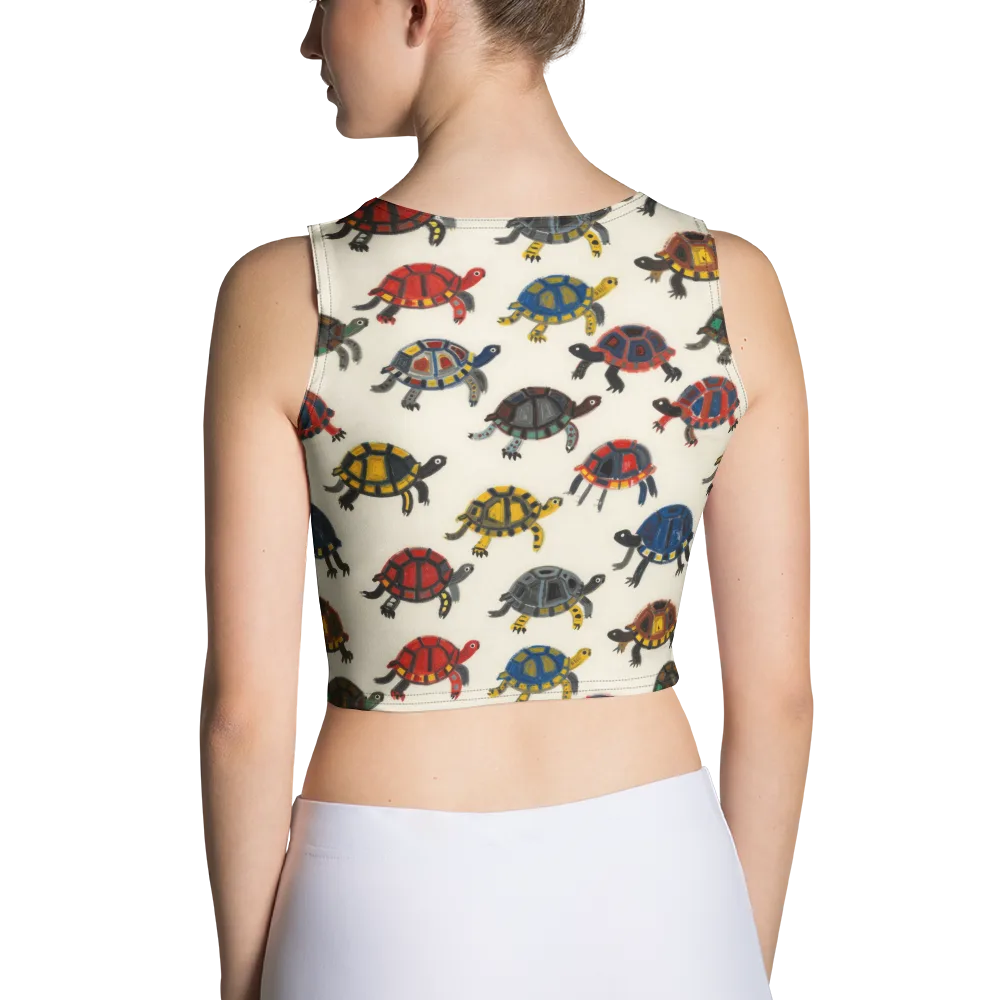 Painted Tortoises on Crop Top — Back
