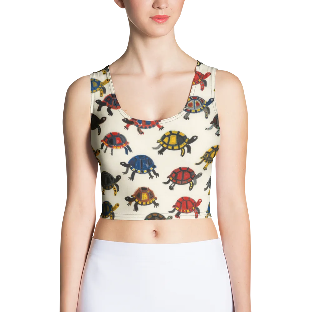Painted Tortoises on Crop Top — Front