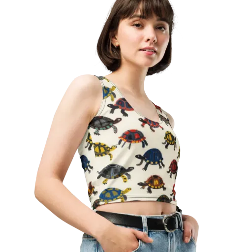 Painted Tortoises on a Crop Top