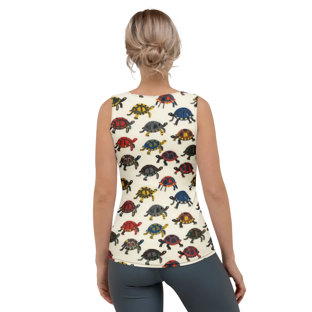 Painted Tortoises on Women's Tank Top — Back