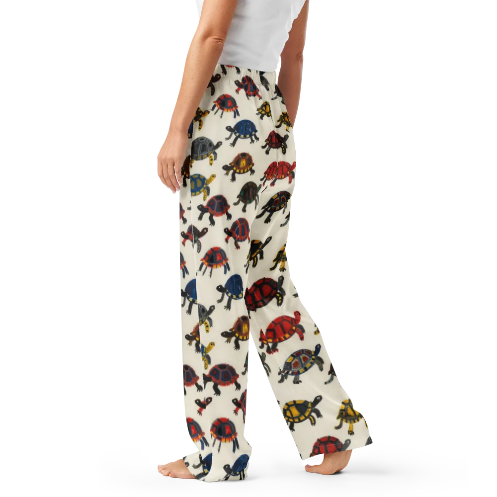Painted Tortoises on Women's Pajama Pants — Left