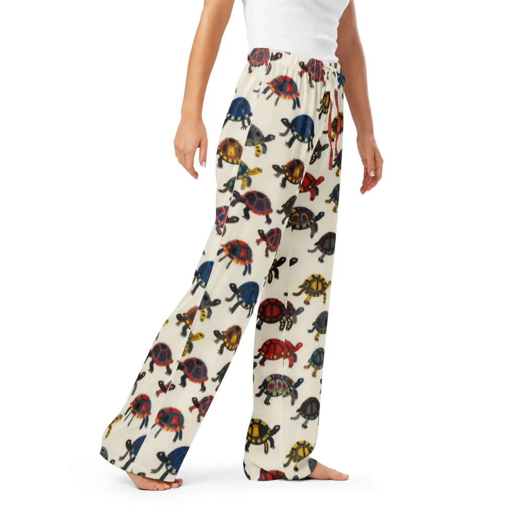Painted Tortoises on Women's Pajama Pants — Right Front