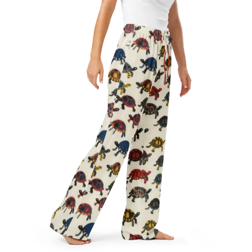 Painted Tortoises on a Women's Pajama Pants