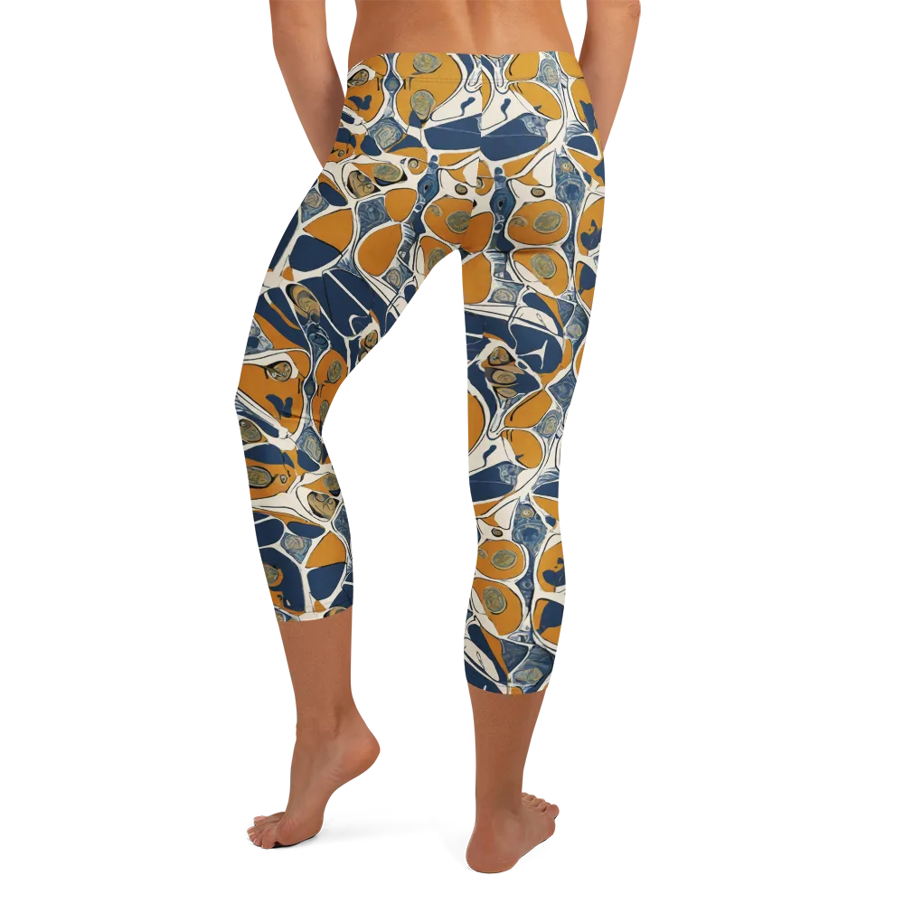 Ochre Tidepool on Capri Leggings — Back
