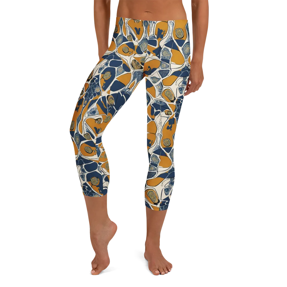 Ochre Tidepool on Capri Leggings — Front