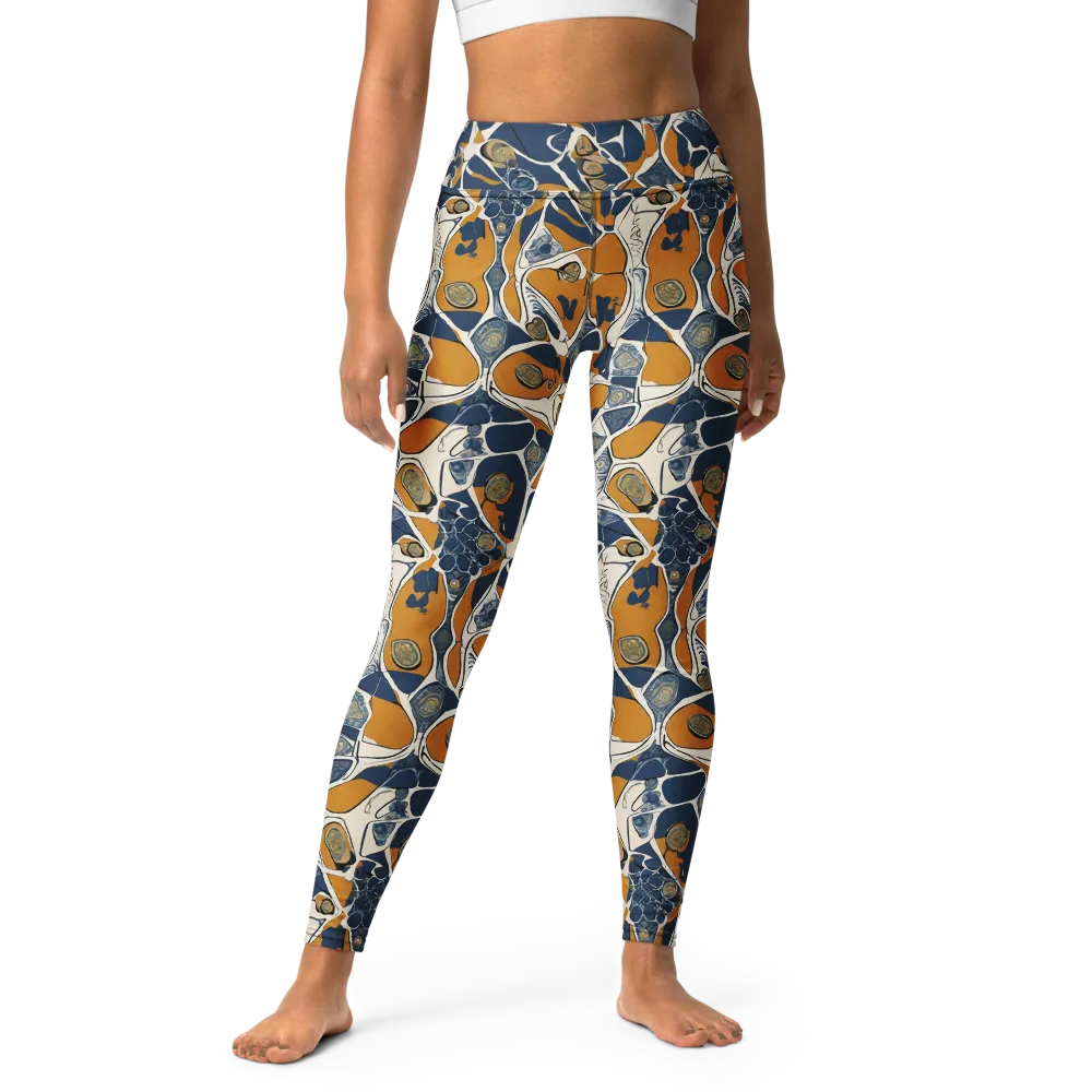 Ochre Tidepool on Yoga Leggings — Front
