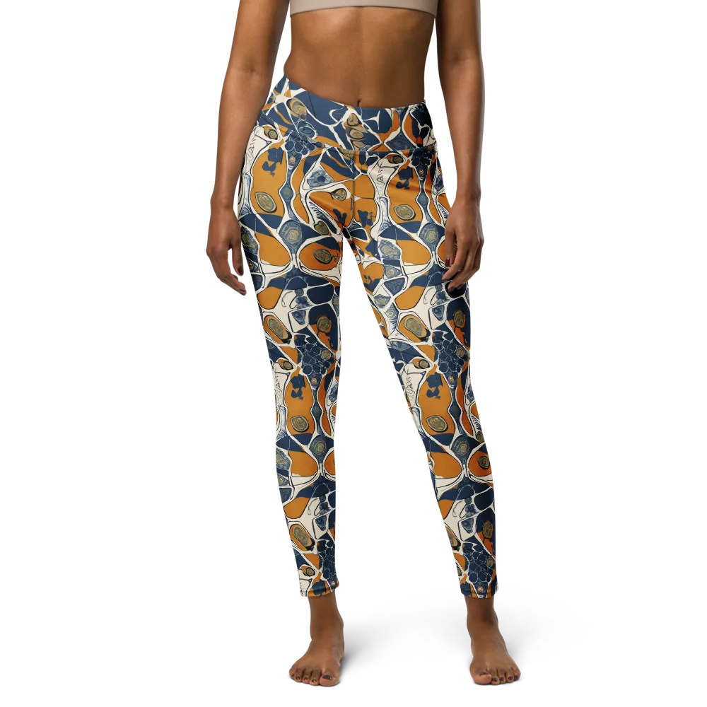 Ochre Tidepool on Yoga Leggings — Front