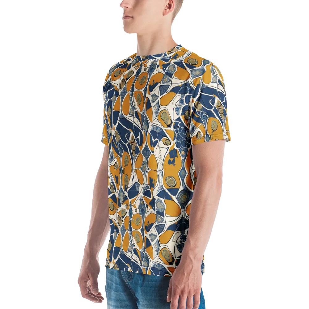 Ochre Tidepool on Men's Crew Neck T-Shirt — Left