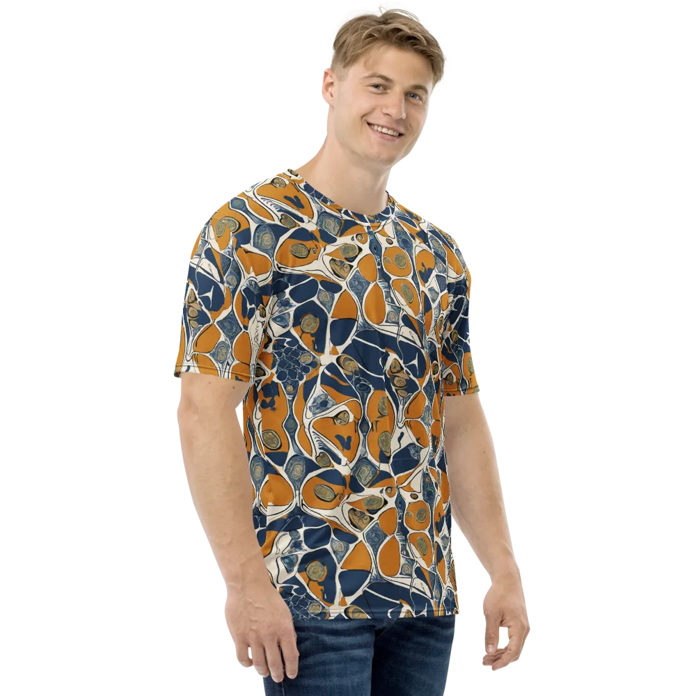 Ochre Tidepool on Men's Crew Neck T-Shirt — Right