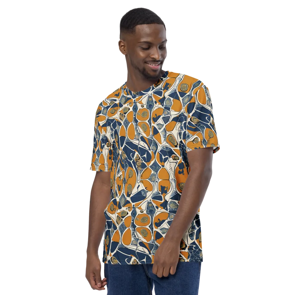 Ochre Tidepool on Men's Crew Neck T-Shirt — Left