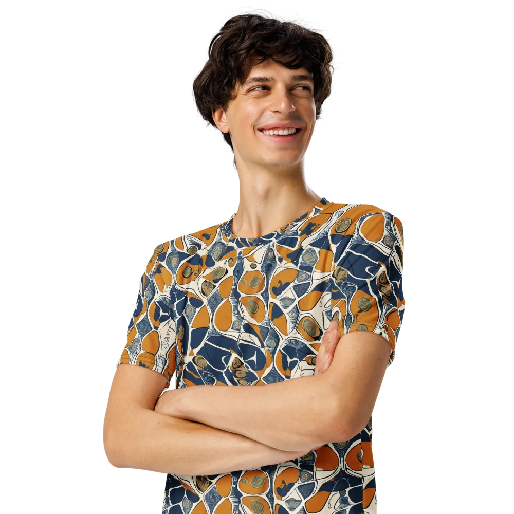 Ochre Tidepool on Men's Crew Neck T-Shirt — Left Front