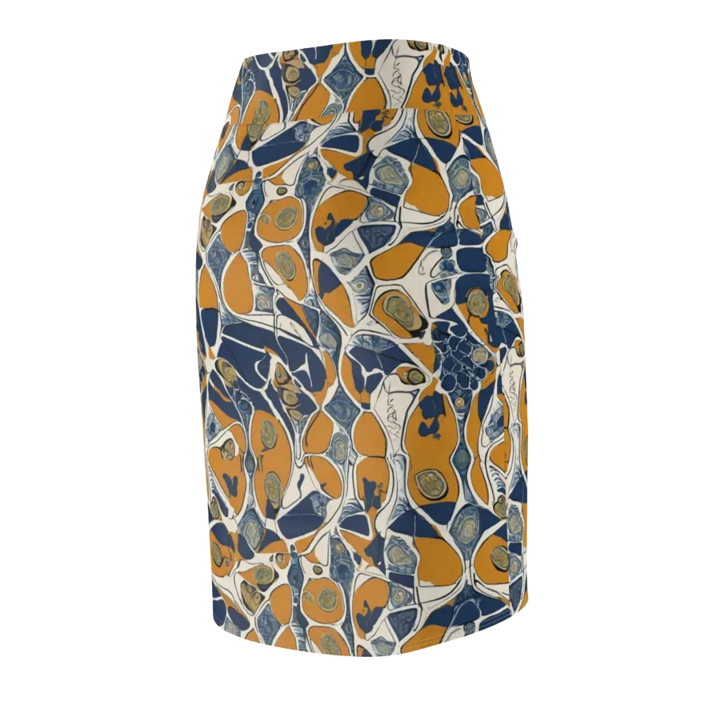 Ochre Tidepool on Pencil Skirt — Back Side