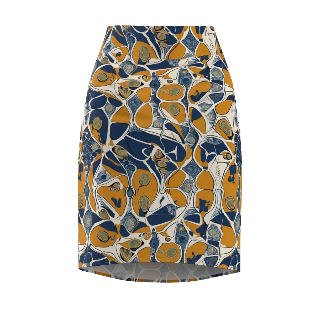 Ochre Tidepool on Pencil Skirt — Front