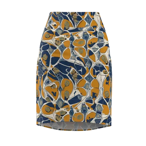 Ochre Tidepool on a Pencil Skirt