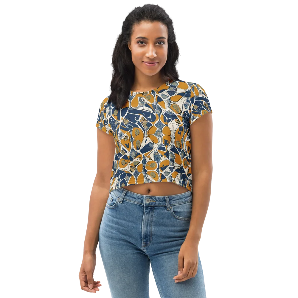 Ochre Tidepool on Crop Tee — Front